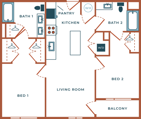 Legacy at Fitz Aurora CO B02A Two Bedroom 998 SF